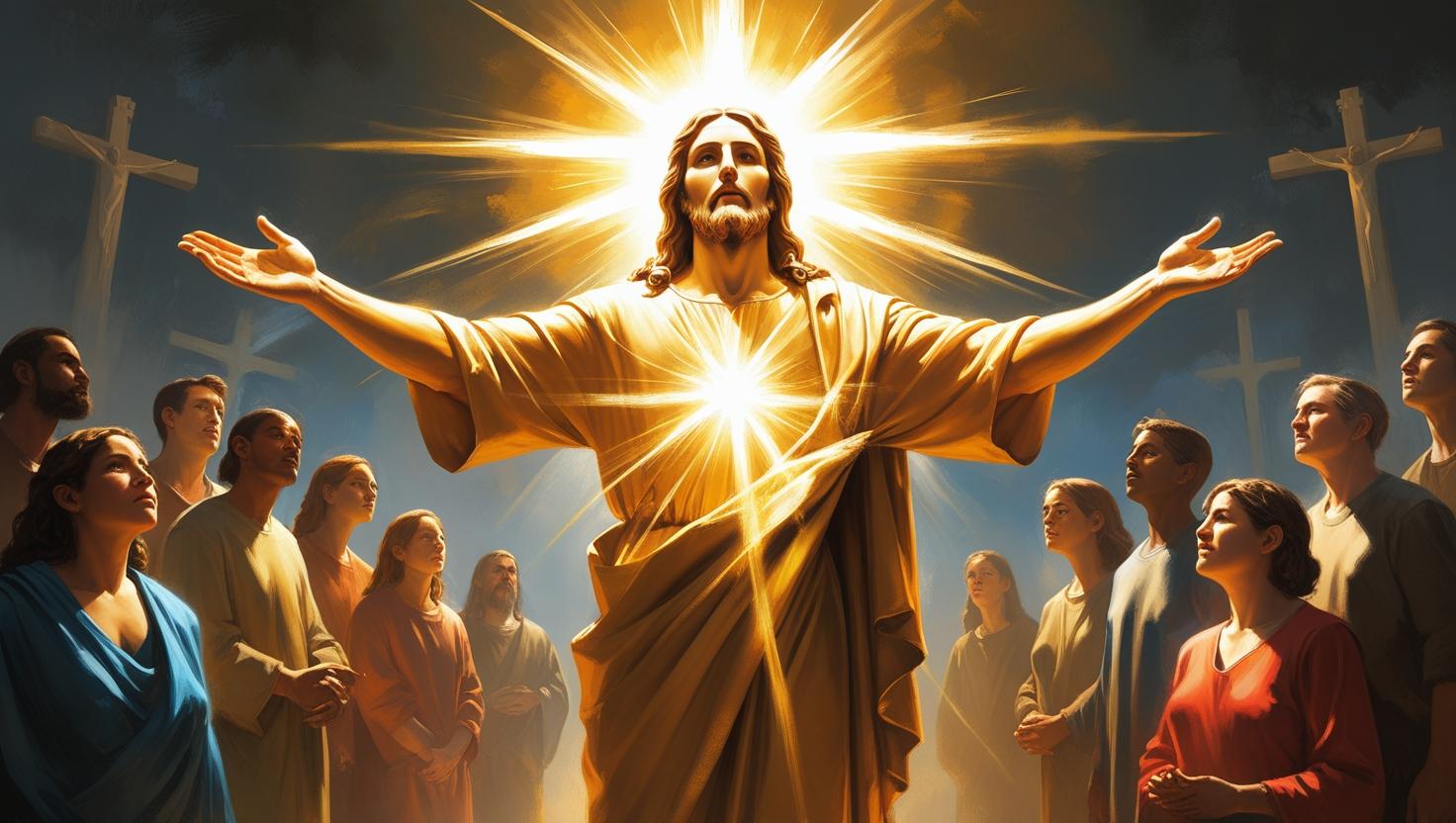 Jesus radiating light