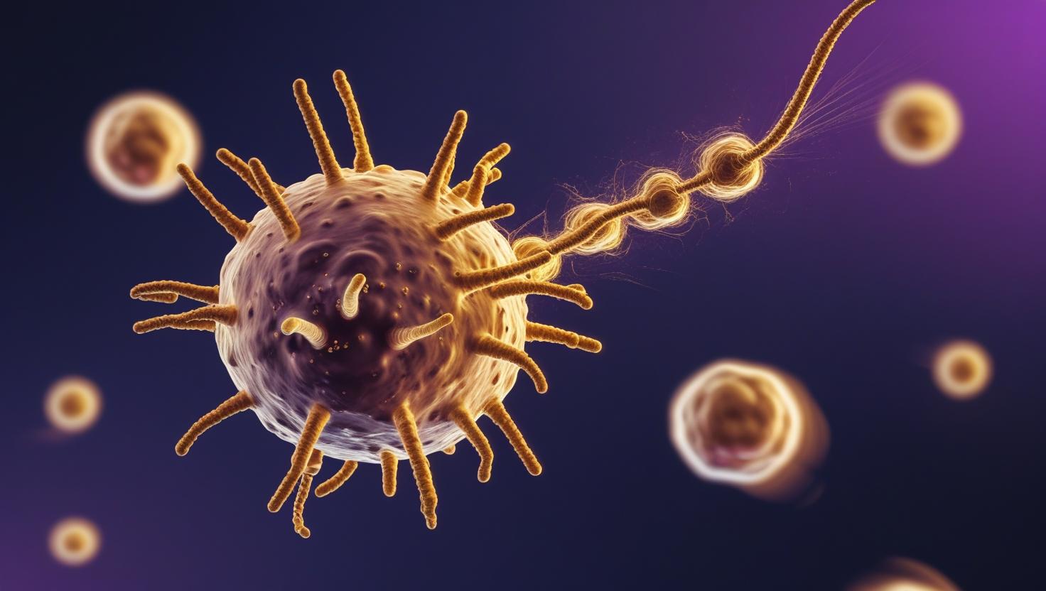Bacterium flagellum demonstrating intricate design