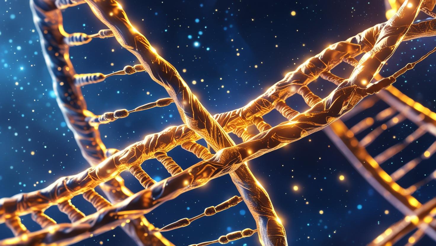 DNA helix showing complex genetic code